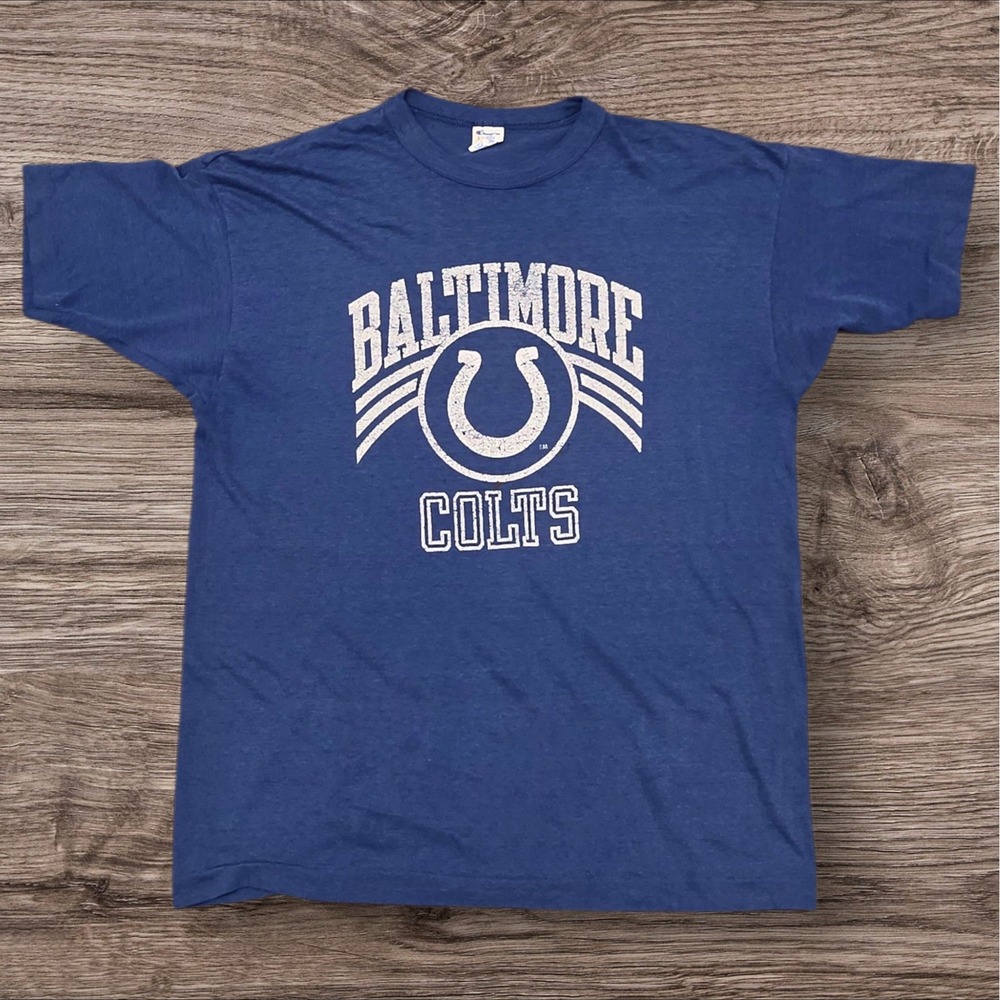 Vintage Champion Baltimore Colts T-Shirt XL Blue 50/50 Single Stitch Made in USA